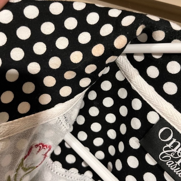 Onque Casuals Chic Black Polka Dot Floral Zipper Cardigan PS Artsy Festival - Picture 9 of 10